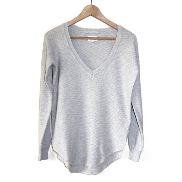 ARITZIA Wilfred Silk/Cotton/Cashmere Blend Knit Top, Light Grey - Size XS/XXS - Picture 1 of 8
